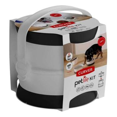 Imagem de Comedouro Kit Viagem Curver Petlife Pet Cães E Gatos, Petlife 3 Peças