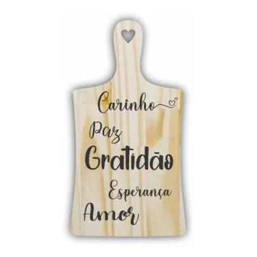 Imagem de Tábua De Pinus Coração Tradicional Lettering Decorativo - Dema Madeira