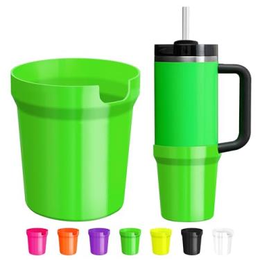 Imagem de Bota protetora de silicone para Stanley Cup 30/1,134 g, capa de manga alta compatível com Stanley H2.0 e Quencher Adventure Tumbler, protetor inferior de acessórios Stanley Cup, verde neon, 850 g