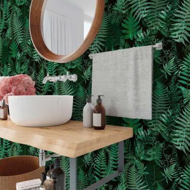 Imagem de Papel de Parede 12M Folhas Samambaia Jardim Auto Colante Decorativo Fl