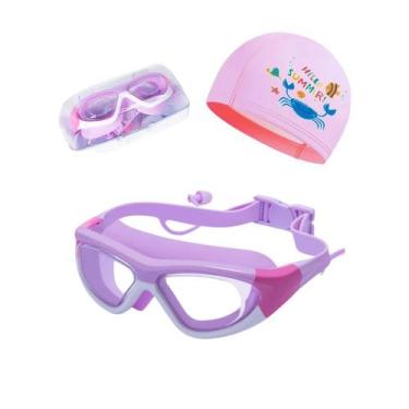 Imagem de Kit Óculos e Touca de Natação Infantil Hero Band Coleção Tibumm, Roxo 