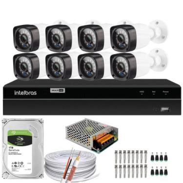 Imagem de Kit 8 Cameras Segurança Full Hd 1080p Dvr Intelbras 16ch 1216