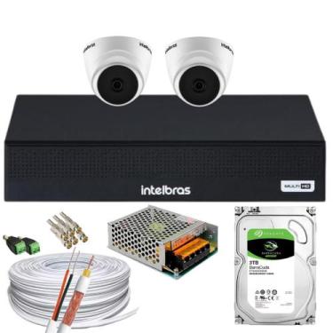 Imagem de Kit 2 Câmera 1220D Mic com Audio Dvr 1004 Intelbras 3tb