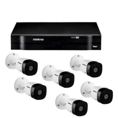 Imagem de Kit 6 Câmeras de Segurança Intelbras HDCVI c/ DVR MHDX FULL HD Intelbr