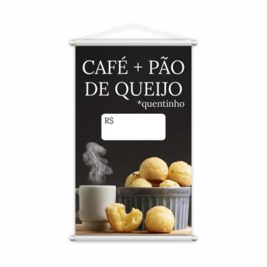 Imagem de Banner Café E Pão De Queijo Cafeteria Preço Lona Grande - Plimshop
