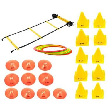 Imagem de Kit Treinamento Funcional Escada de Agilidade 12 Argolas de Agilidade 