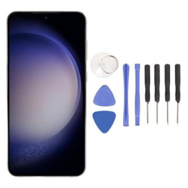 Imagem de Tela Substituição Telefone S23 Plus 5G, Conjunto Tela Digitalizadora Toque Telefone LCD Alta Resolução 6,6 Polegadas Com Moldura Impressão Digital e Kit Ferramentas Reparo