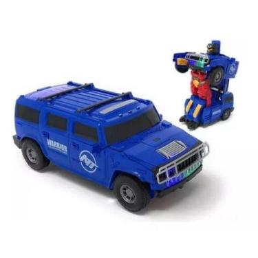 Imagem de Carro Hummer Transformers Vira Robo Projeta Imagem Som e Luz Azul. - D