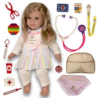 Imagem de Boneca Bambola Reborn Infantil Adora Loira Pano Luxo - Cegonha Reborn 