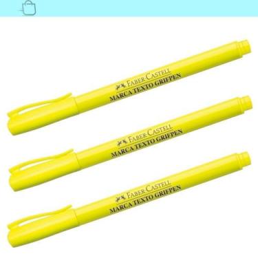 Imagem de 3 Canetas Pincel Marca Texto Amarelo Faber Castell Grifpen Amarelo, Am