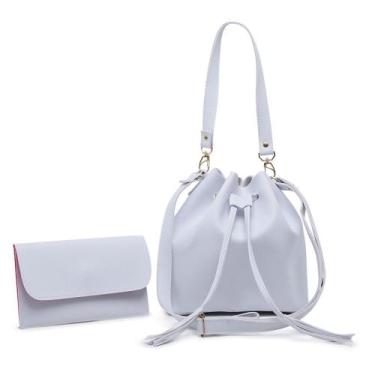 Imagem de Kit bolsa feminina + carteira - MANU SHOES, Branco, 500g