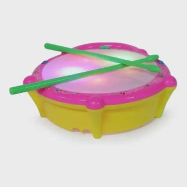 Imagem de Brinquedo Infantil Tambor Bebê Luzes Som Flash Drum. - FUM
