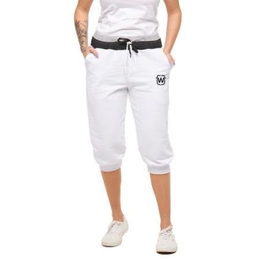 Imagem de Bermuda de moletom feminina saruel skinny - b1w - Wooks, Branco, PP