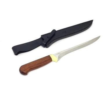 Imagem de Faca Filetar Arkhip 7'' Cabo Madeira Bainha