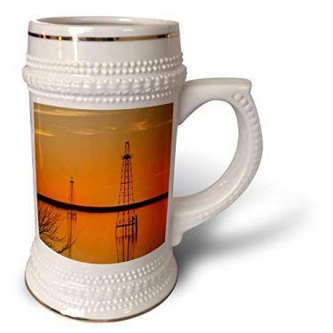 Imagem de 3dRose Caneca Oil Well Derricks, Industry, Lake Arrowhead, Texas-US44 LDI0004-Larry Ditto, 510 g, 640 ml, branca