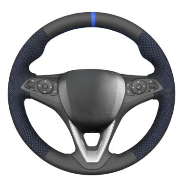 Imagem de MEWANT Capa de volante costurada à mão para Opel Astra(K) 2015-2020/Corsa(E) 2014-2019/Crossland X 2017-2020/Grandland X 2017-2020/Insígnia (CT) B 2017-2020/Karl 2015-2020/Z afira(C) 200 16-2019