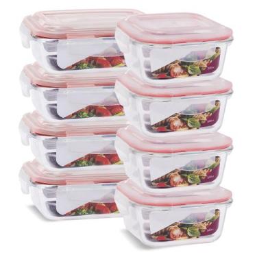Imagem de Kit 8 Potes Herméticos Marmita Vidro Papinha 640ml e 520ml - U4home, V