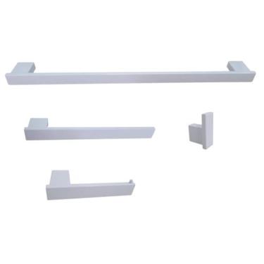 Imagem de Kit acessório banheiro inox branco essenza vii 15 - JML VENDAS