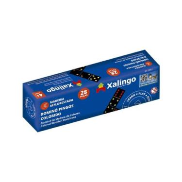 Imagem de Jogo Tradicional Dominó Pingos Coloridos Xalingo - 53032