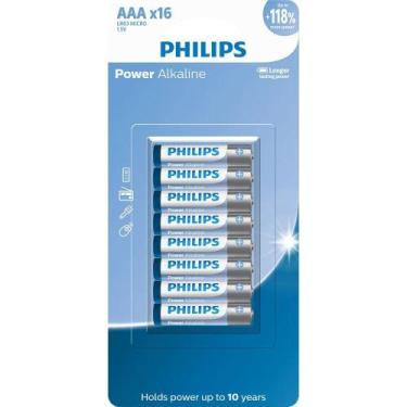 Imagem de Pilha Alcalina AAA Philips LR03P16B/59 - cartela com 16 unidades
