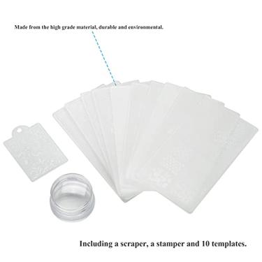 Imagem de Ferramenta de Carimbo para Arte Em Unhas, Carimbo de Unhas Francês, Carimbo de Transferência de Esmalte de Silicone, Conjunto de Modelos de Raspador, Kit de Manicure Francês,