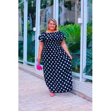 Imagem de Vestido longo plus size feminino lastex manga godê ajustável casamento