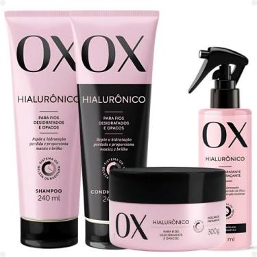 Imagem de Kit Ox Hialurônico: Shampoo, Condicionador, Máscara e Spray