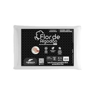 Imagem de Travesseiro Nasa Alto - Flor de Algodão - Ideal p/Fronhas 50x70cm - Fibrasca, Branco