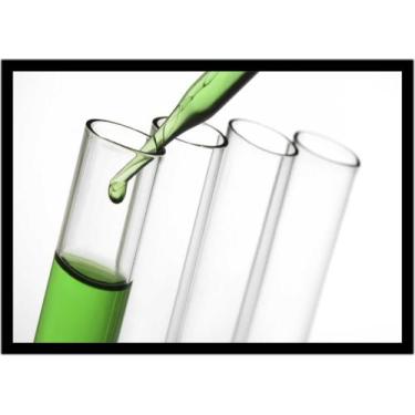 Imagem de Quadro Decorativo Química Laboratórios Vidrarias Tubos De Ensaio Com M
