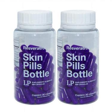 Imagem de Kit 2 Potes Resveratrol Skin Pills Bottle Anti-idade Combate Envelheci