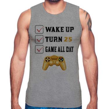 Imagem de Regata Wake Up, Turn 25, Game All Day - Foca na Moda, Cinza, GGG