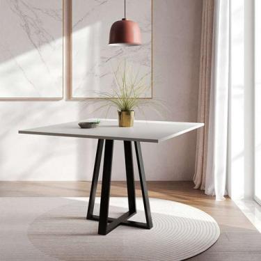 Imagem de Mesa de Jantar Quadrada Mônaco Preta e Branca 110 cm - New Green