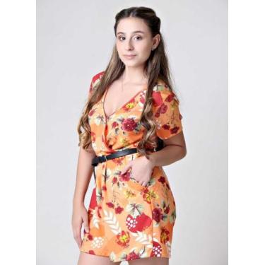 Imagem de Macaquinho Transpassado Floral - Kaltty, G, Laranja
