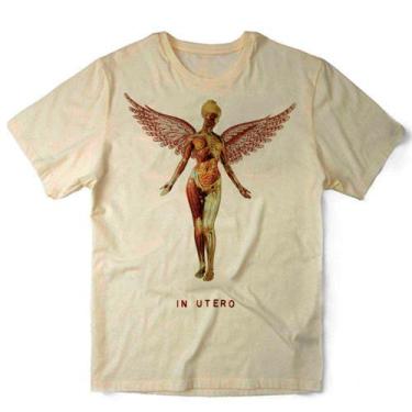 Imagem de Camiseta Algodao Nirvana In Utero - Nervous, Cinza, EG