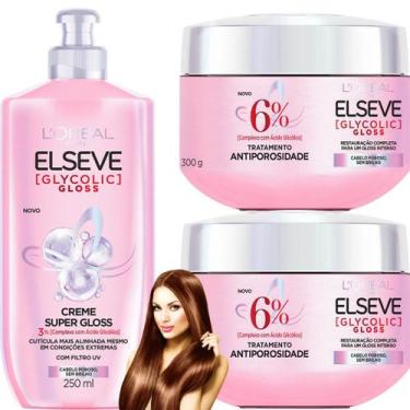 Imagem de Kit Elseve Gloss Loreal Paris Ultra Glycolic Gloss Acido Glicolico Cre