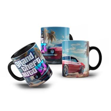 Imagem de Caneca de Porcelana Lançamento GTA 6 Wallpaper Muscle Car - VilelaGG