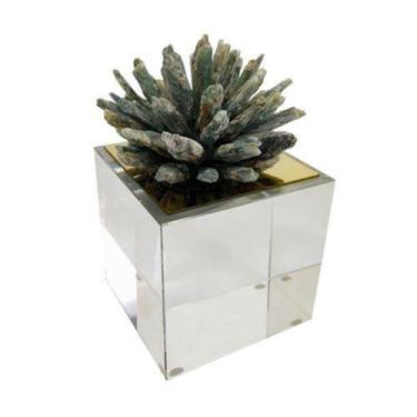 Imagem de Escultura Enfeite Coral Escuro Cristal Menor Base Luxo - LUXdécor