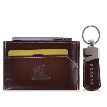 Imagem de Kit Mini Carteira Artlux mais Chaveiro Pinhão, Dourado