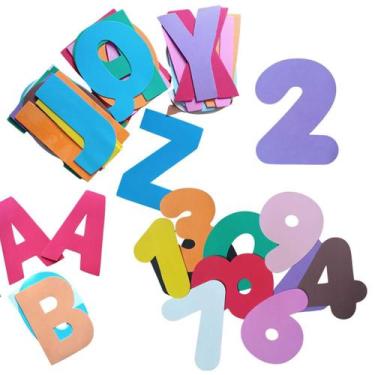 Imagem de Alfabeto Letras Numeros Vogais Gigantes 21cm 41 peças - EVAMAX