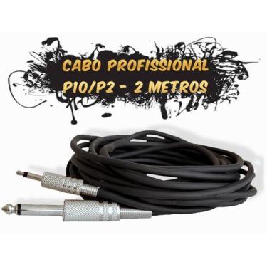 Imagem de Cabo p2/ p10 2metros caixa de som violão guitarra prime - TEMTEC