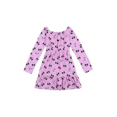 Imagem de Vestido Ciganinha Manga Longa Juvenil Rosa com Pandinhas - Destak, 8