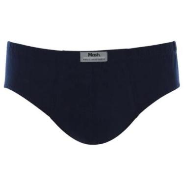 Imagem de Cueca Slip Mash Masculina Algodão Lisa, Azul marinho, M