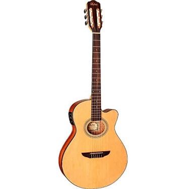 Imagem de Violao Hofma Hmn298 Eletrico Flat Nylon Satin Natural