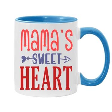Imagem de SpreadPassion Caneca de café Mamas Sweet Heart, presente para namorado e namorada, ideia de presente de dia dos namorados, presente para marido e esposa, ideia de presente de dia dos namorados (azul e