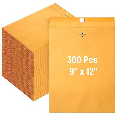 Imagem de Ctosree Envelopes de fecho de catálogo Kraft marrom a granel envelopes com fecho de fecho e selo gomado envelopes de papel pesado de 12,7 kg para escritório em casa, negócios, jurídico ou escola (300 peças, 23 x 30 cm)