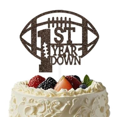 Imagem de 1st Year Down Cake Topper, 1st Year Down Birthday Decorations, Football First Birthday Party Decorations, Football Party Decorations