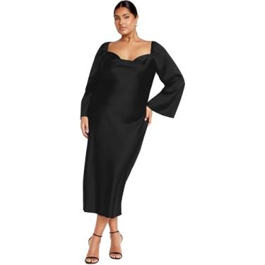 Imagem de City Chic Vestido feminino plus size Lauryn Midi, Preto, 52