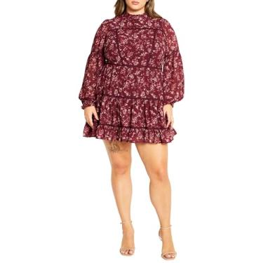 Imagem de City Chic Minivestido Elsie com babados plus size em adorno floral, Adorno floral, 48