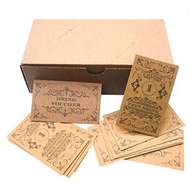 Imagem de RXBC2011 Bilhetes de bebida grátis cupons para uma bebida grátis, casamento, Natal, evento, festa, bar, Kraft cartão, 360PCS, 100PCS