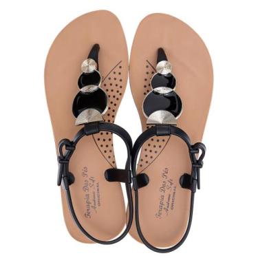 Imagem de Sandalia Rasteirinha Ortopédica Feminina Confortavel Terapia dos Pés, 